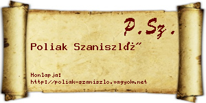 Poliak Szaniszló névjegykártya